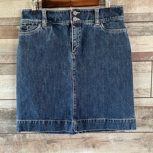 Eddie Bauer knee length skirt denim, size 8